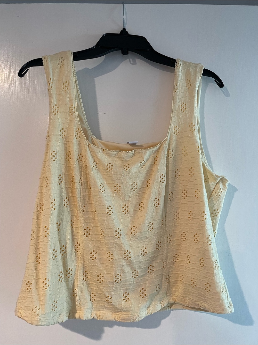 Old Navy Pale Yellow Eyelet Tank